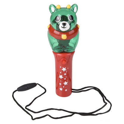 Light Up Xmas Reindeer Spinng Wand Necklace For Kids - Assorted