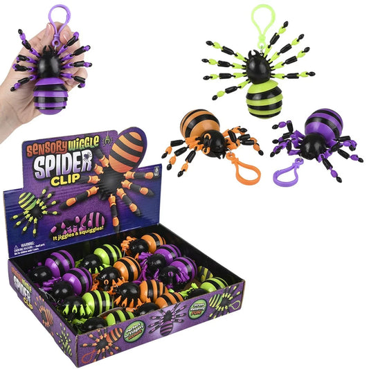 Wiggle Halloween Fidget Spider Clip-On in Bulk - Assorted